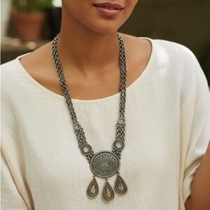 Chico's Intricate Silver Necklace
